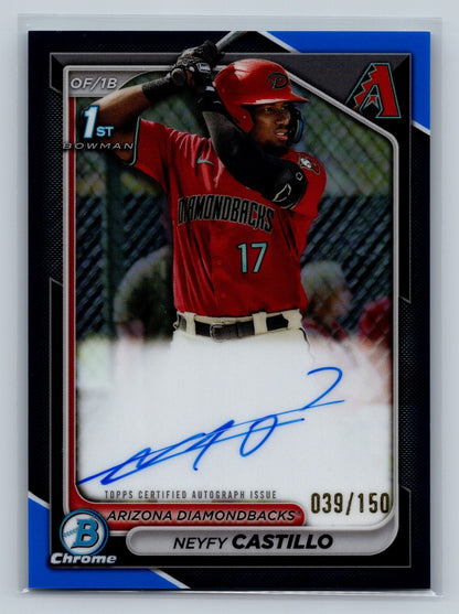Neyfy Castillo 20224 Bowman Chrome 1st Blue Refractor Auto /150 #CPA-NC