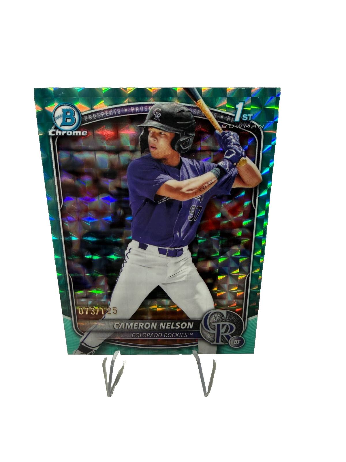 Cameron Nelson 2025 Bowman Draft Chrome 1st Aqua Geometric Refractor /125