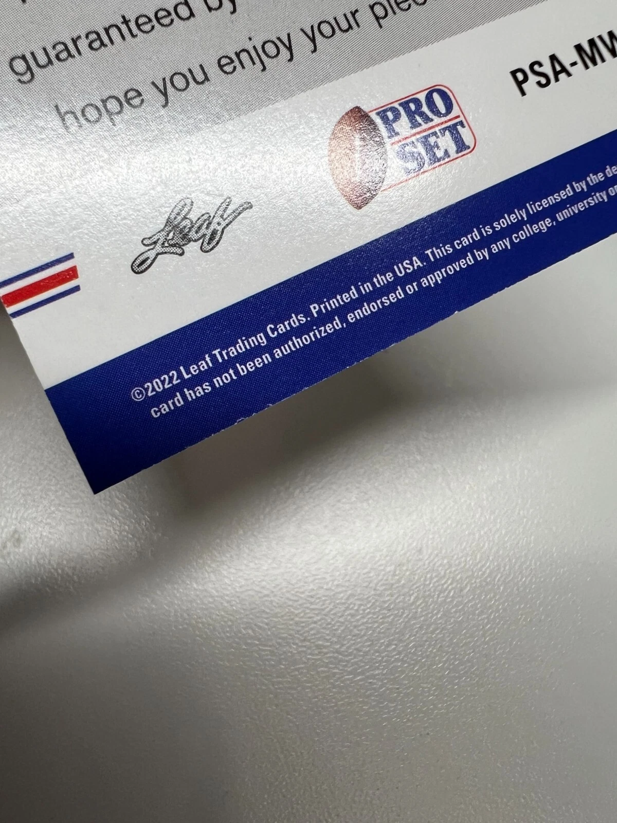 Michael Woods II 2022 Leaf Pro Set Draft XRC Rookie Auto #PSA-MW2 Oklahoma