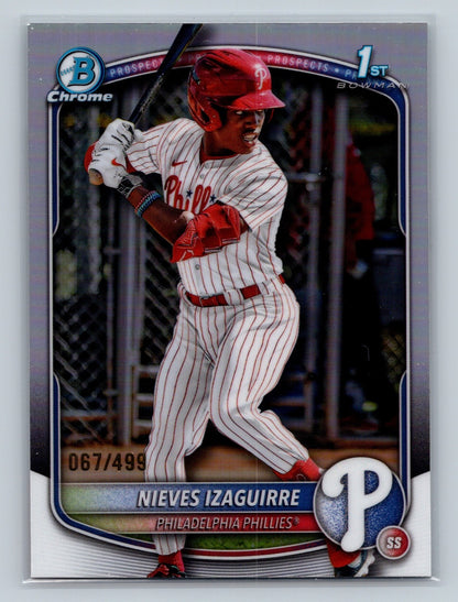 Nieves Izaguirre 2025 Bowman Chrome 1st Refractor /499 #BCP-232 Phillies