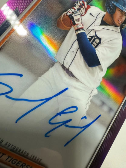 Samuel Gil 2024 Bowman Chrome 1st Purple Refractor Auto /250 #CPA-SG Tigers