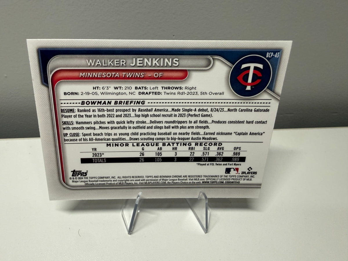 Walker Jenkins 2024 Bowman Chrome 1st Lava Refractor /399 #BCP-43 Twins