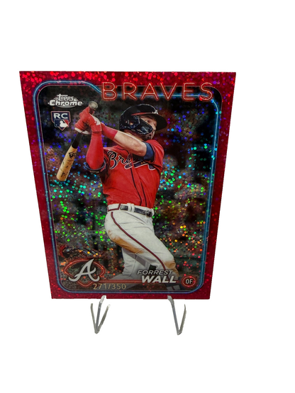 Forrest Wall 2024 Topps Chrome Magenta Speckle Refractor RC /350 #176 Braves