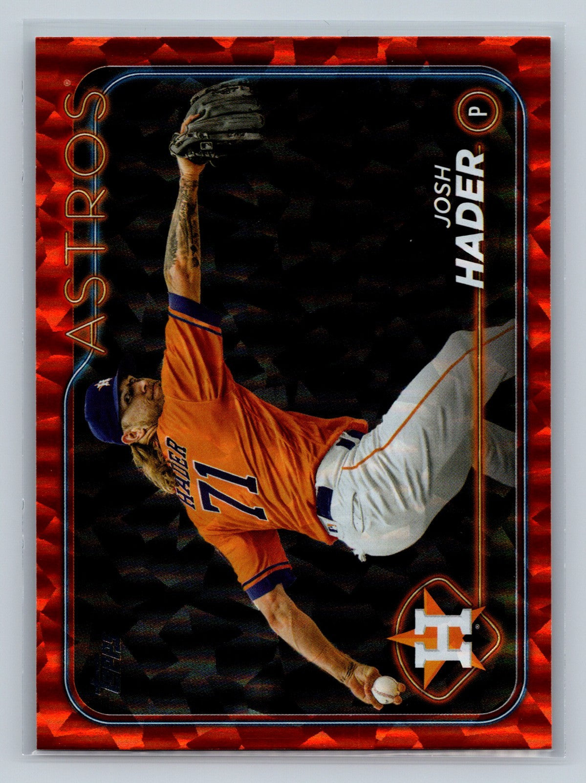 Josh Hader 2024 Topps Series 2 Orange Crackle Foil /299 #433 Astros
