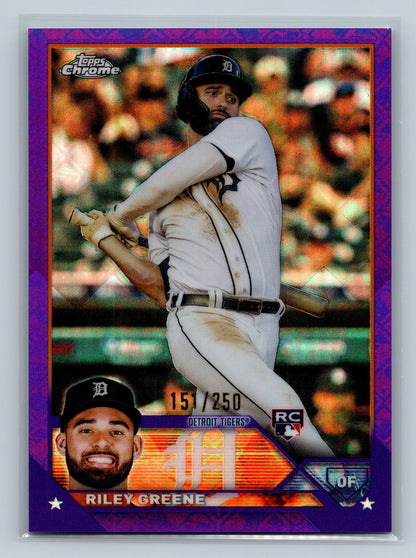 Riley Greene 2023 Topps Chrome Logofractor Purple Refractor RC /250 #182 Tigers