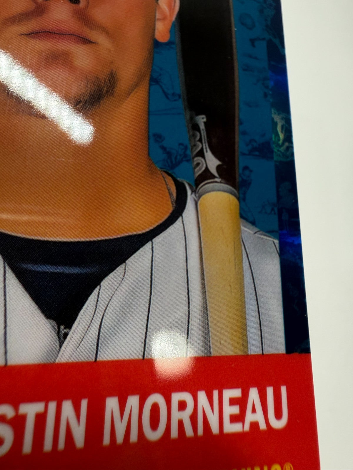 Justin Morneau 2022 Topps Chrome Platinum Anniversary Toile White Blue /199 #453