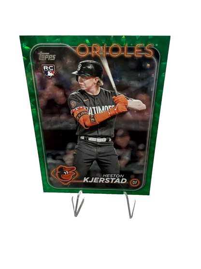 Heston Kjerstand 2024 Topps Series 2 Green Crackle Foil RC /499 #349 Orioles