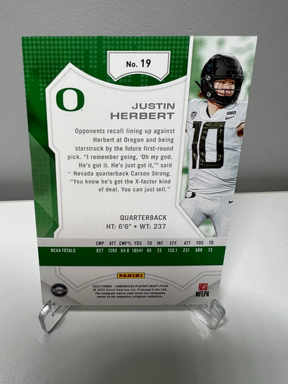 Justin Herbert 2022 Panini Chronicles Playoff Draft Picks Red /149 #19 Chargers
