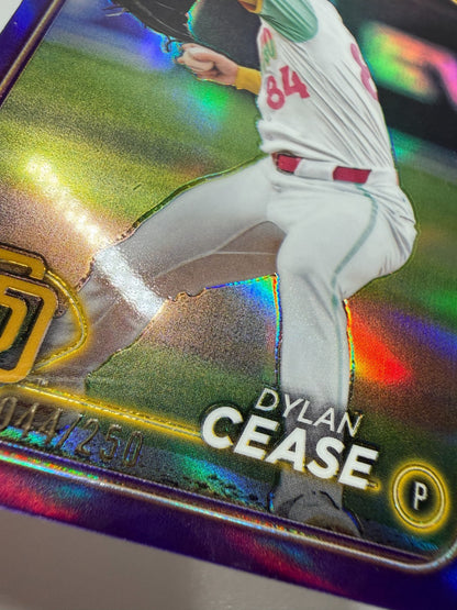 Dylan Cease 2024 Topps Chrome Update Series Purple Refractor /250 #USC184 Padres