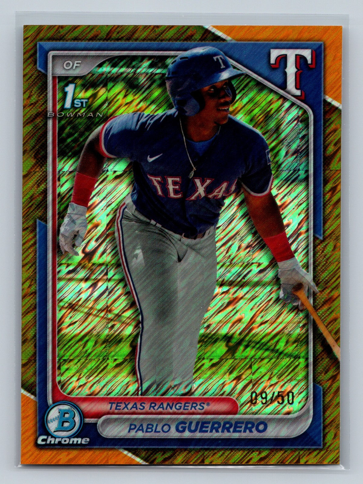 Pablo Guerrero 2024 Bowman Chrome 1st Gold Shimmer Refractor /50 #BCP-212