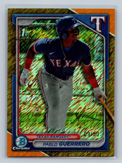 Pablo Guerrero 2024 Bowman Chrome 1st Gold Shimmer Refractor /50 #BCP-212