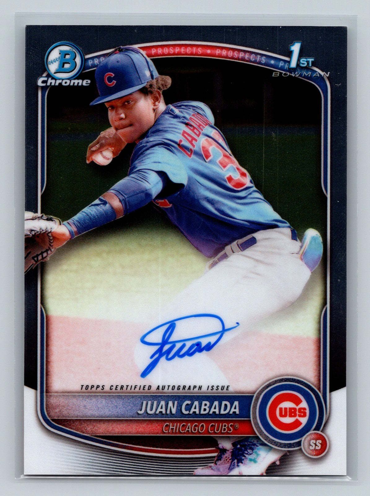 Juan Cabada 2025 Bowman Chrome 1st Auto #CPA-JC Cubs