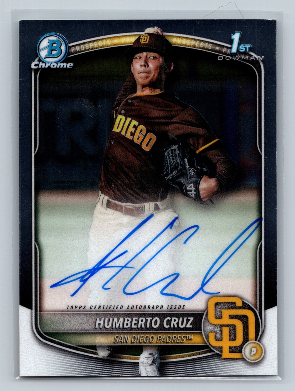 Humberto Cruz 2025 Bowman Chrome 1st Auto #CPA-HC Padres