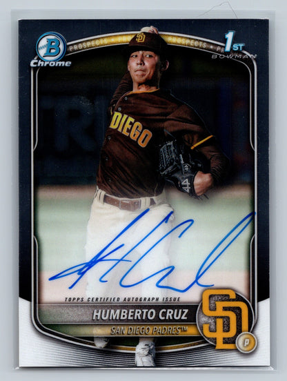 Humberto Cruz 2025 Bowman Chrome 1st Auto #CPA-HC Padres