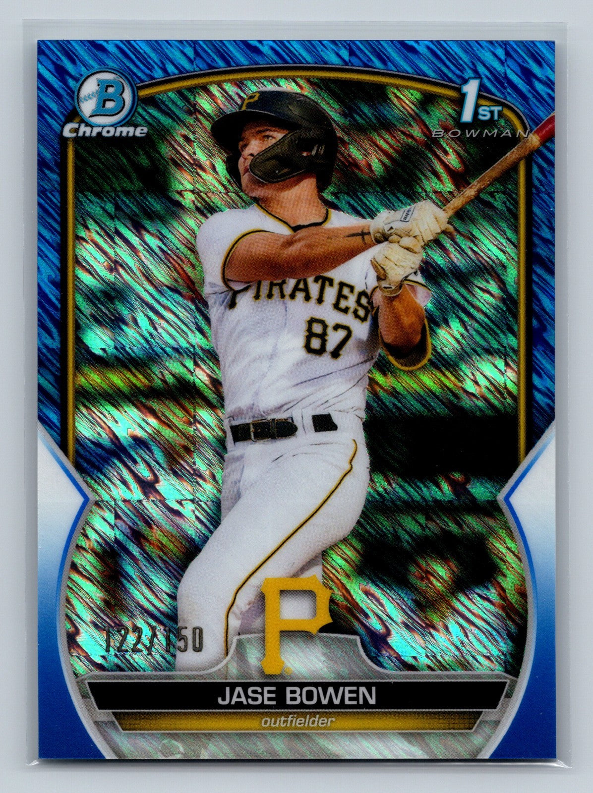 Jase Bowen 2023 Bowman Chrome 1st Blue Shimmer Refractor /150 #BCP-146 Pirates
