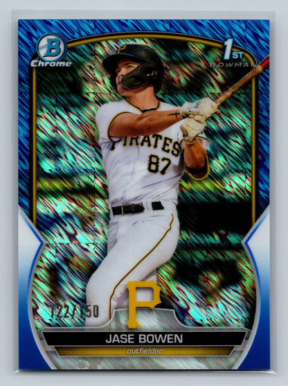 Jase Bowen 2023 Bowman Chrome 1st Blue Shimmer Refractor /150 #BCP-146 Pirates