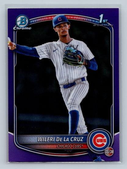 Wilfri De La Cruz 2025 Bowman Chrome 1st Purple Refractor /250 #BCP-209 Cubs