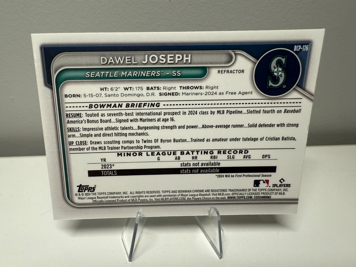 Dawel Joseph 2024 Bowman Chrome 1st Refractor /499 #BCP-176 Mariners