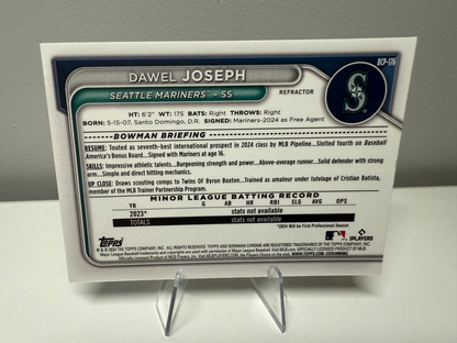 Dawel Joseph 2024 Bowman Chrome 1st Refractor /499 #BCP-176 Mariners