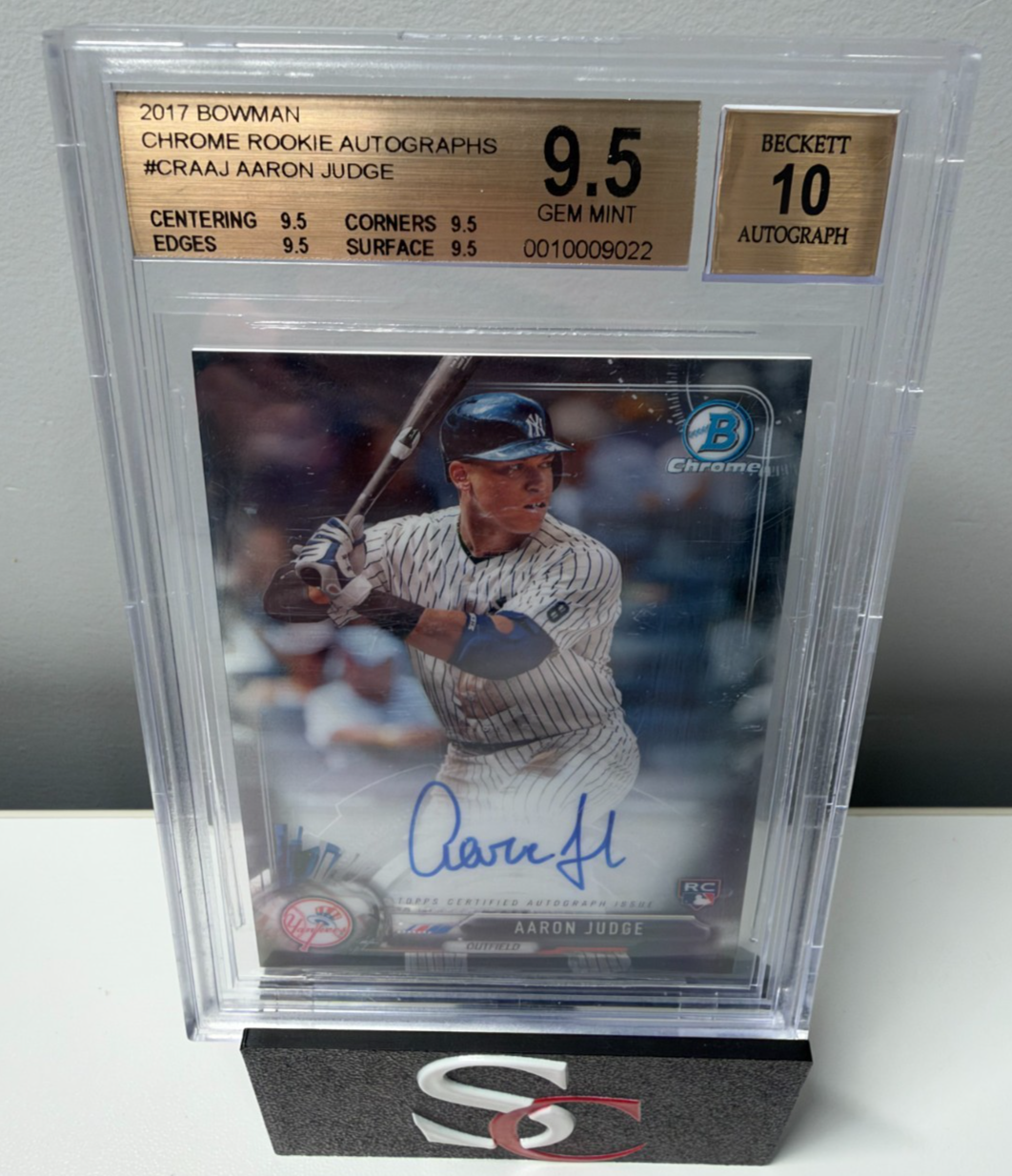 Aaron Judge 2017 Bowman Chrome RC Auto #CRA-AJ Yankees BGS 9.5 GEM MINT
