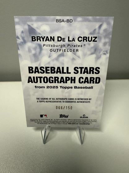 Bryan De La Cruz 2025 Topps Series 1 Baseball Stars Blue Auto /150 #BSA-BD