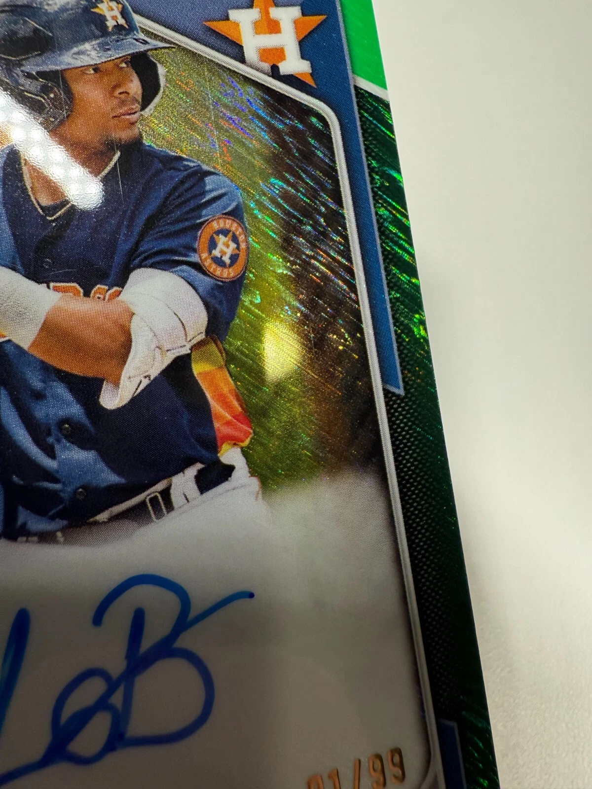 Luis Baez 2024 Bowman Chrome 1st Green Shimmer Refractor Auto /99 #CPA-LB Astros