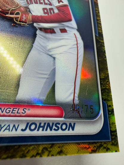 Ryan Johnson 2024 Bowman Draft Chrome 1st Yellow Lunar Crater /75 #BDC-41 Angels