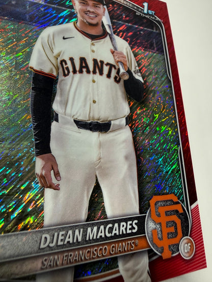 Djean Macares 2025 Bowman Chrome 1st Red Shimmer Refractor /5 #BCP-237 Giants