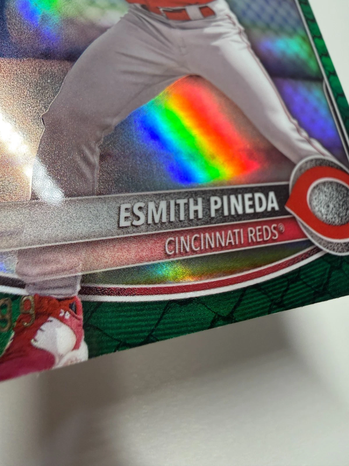 Esmith Pineda 2025 Bowman Chrome 1st Green Reptilian Refractor /99 #BCP-37 Reds