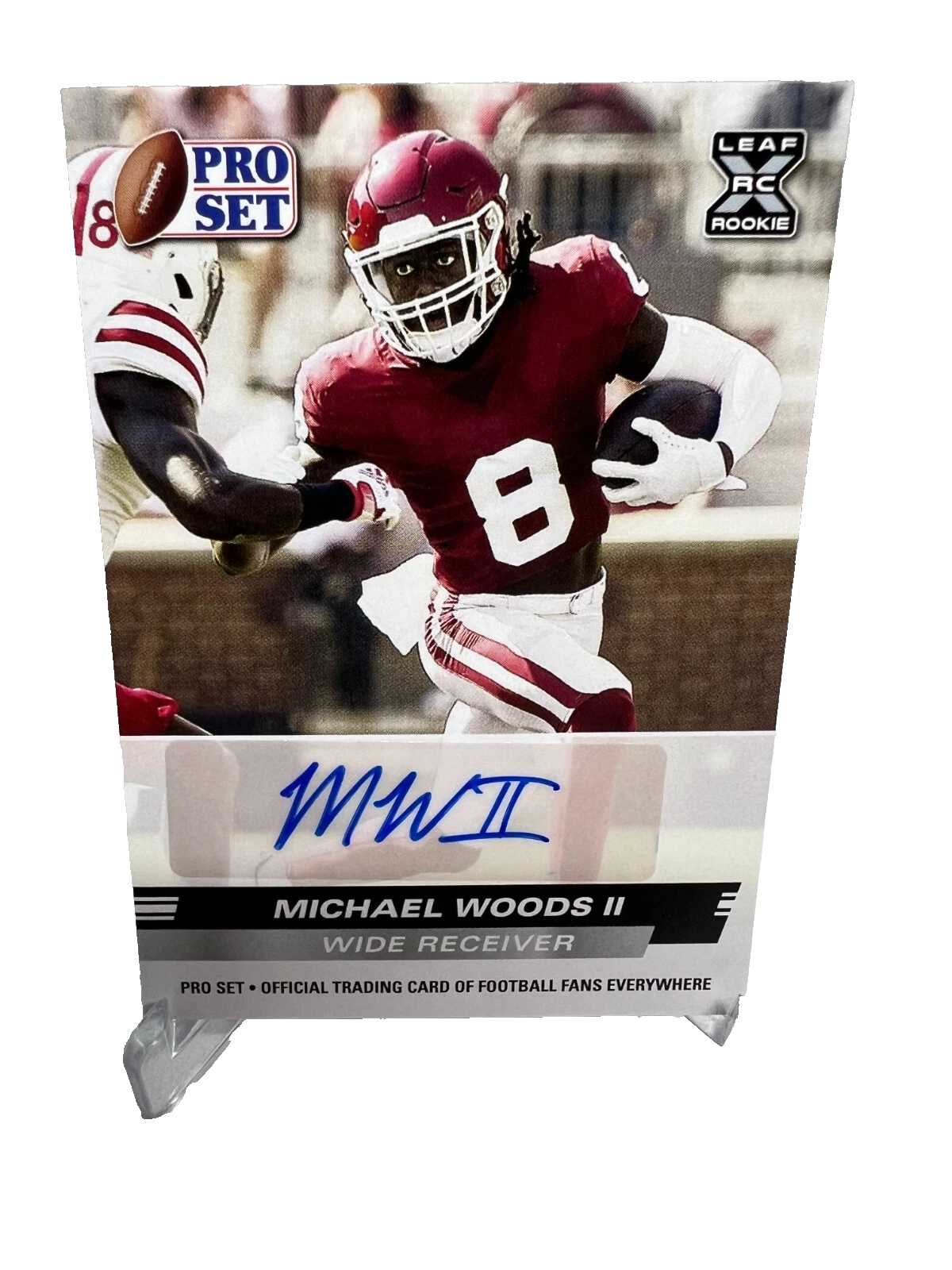 Michael Woods II 2022 Leaf Pro Set Draft XRC Rookie Auto #PSA-MW2 Oklahoma