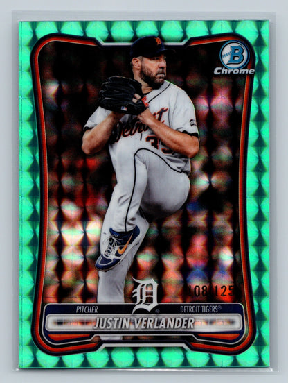 Justin Verlander 2026 Bowman Chrome Aqua Geometric Refractor /125 #14 Tigers