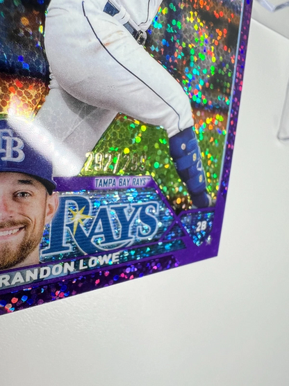 Brandon Lowe 2023 Topps Chrome Purple Speckle Refractors /299 #208 Rays