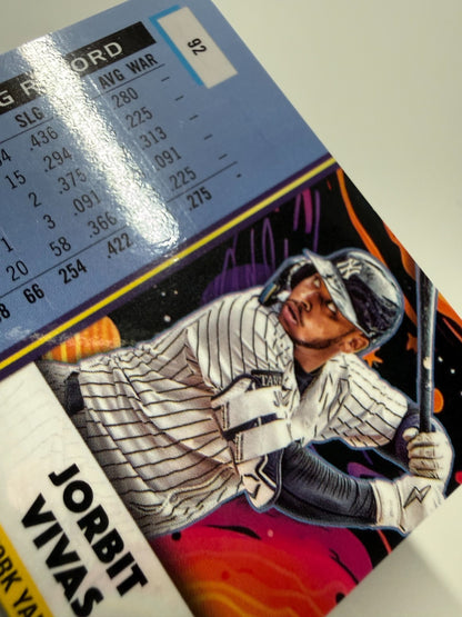 Jorbit Vivas 2025 Topps Chrome Cosmic Red Flare Refractor RC /5 #92 Yankees