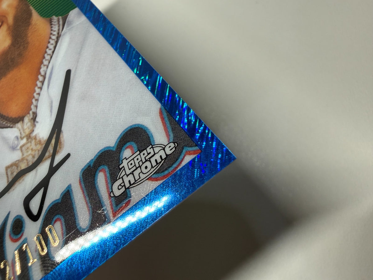 Bryan De La Cruz 2023 Topps Chrome Platinum Blue Shimmer Refractor /100 #223