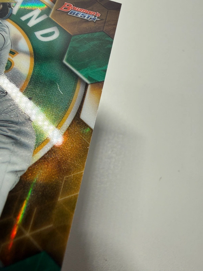 Esteury Ruiz 2023 Bowman's Best Gold Lava Refractor RC /75 #14 Athletics