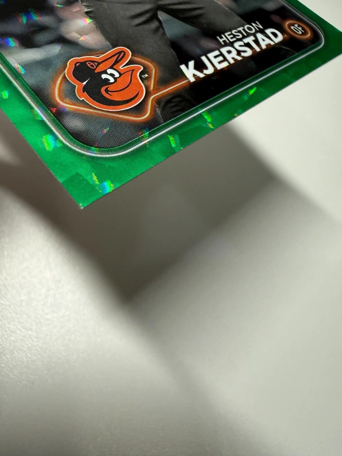 Heston Kjerstand 2024 Topps Series 2 Green Crackle Foil RC /499 #349 Orioles