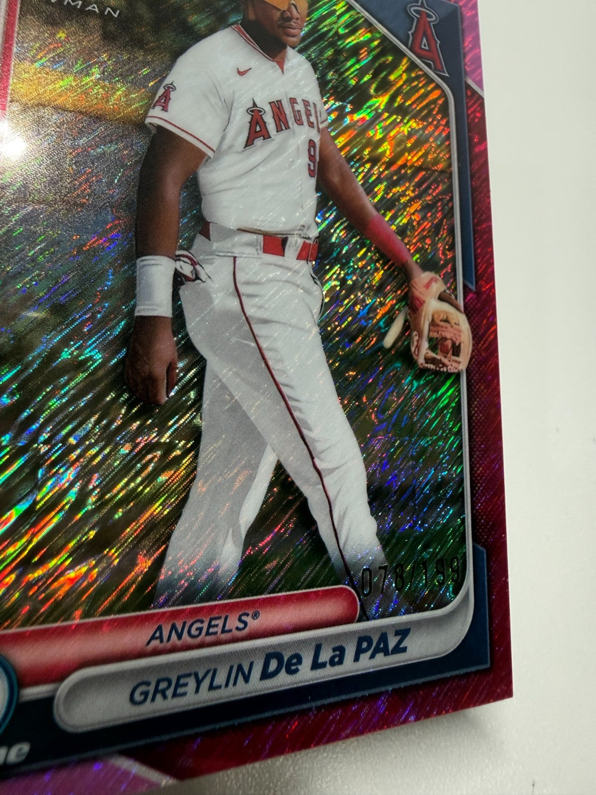 Greylin De La Paz 2024 Bowman Chrome 1st Fuchsia Shimmer Refractor /199 #BCP-181