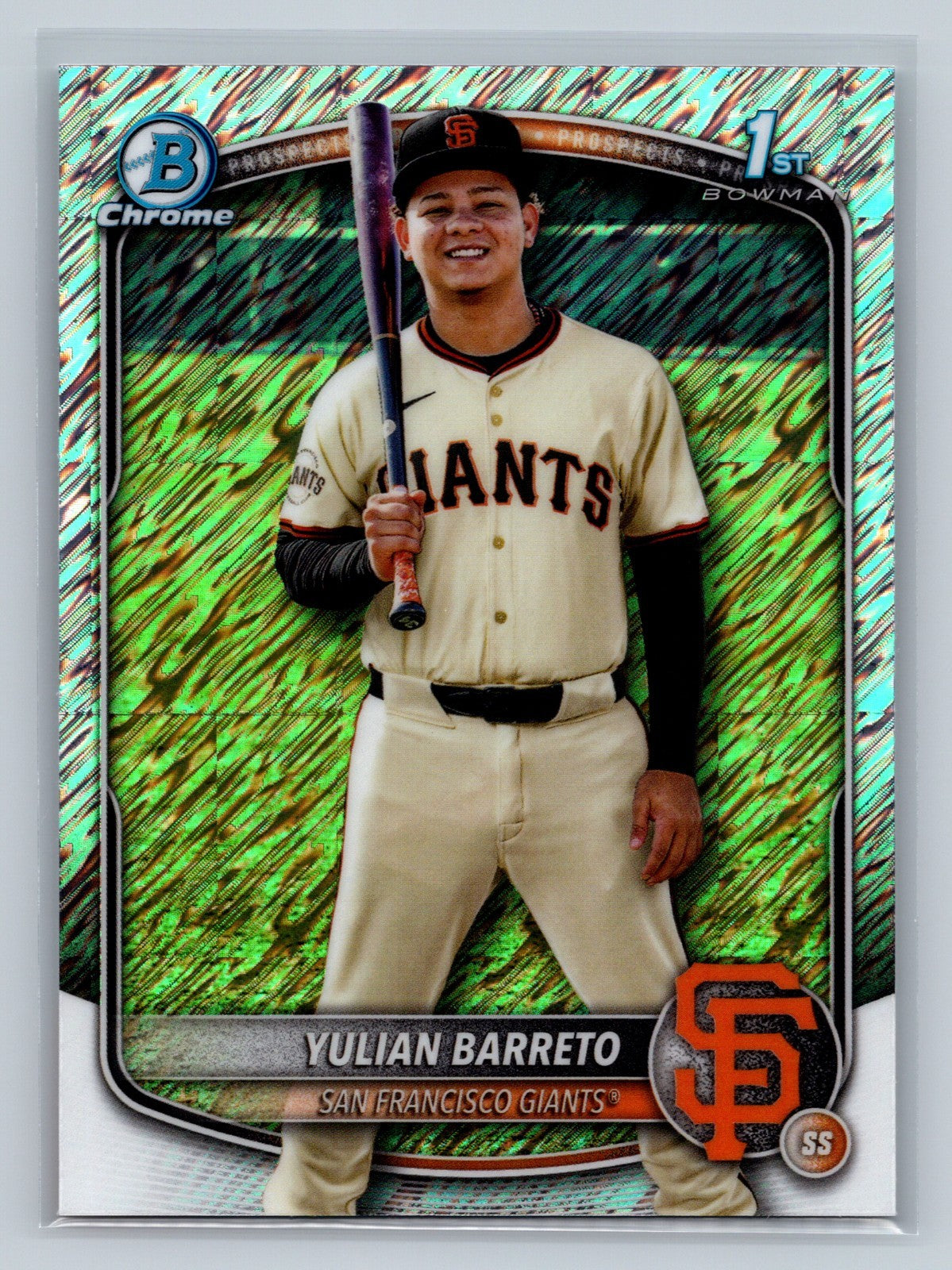 Yulian Barreto 2025 Bowman Chrome 1st Shimmer Refractor #BCP-229 Giants