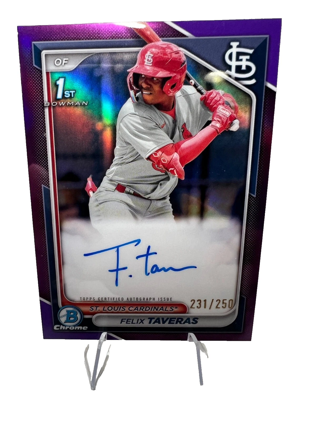 Felix Taveras 2024 Bowman Chrome 1st Purple Refractor Auto /250 #CPA-FT