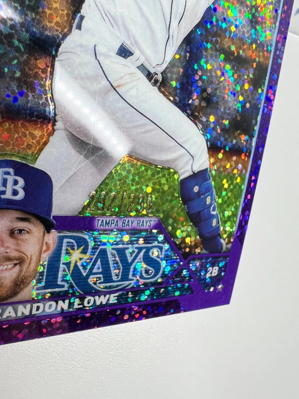 Brandon Lowe 2023 Topps Chrome Purple Speckle Refractors /299 #208 Rays