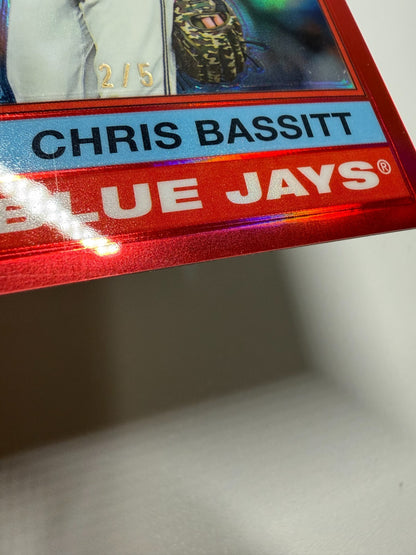 Chris Bassitt 2025 Topps Heritage High Number Chrome Red  Refractor /5 #476
