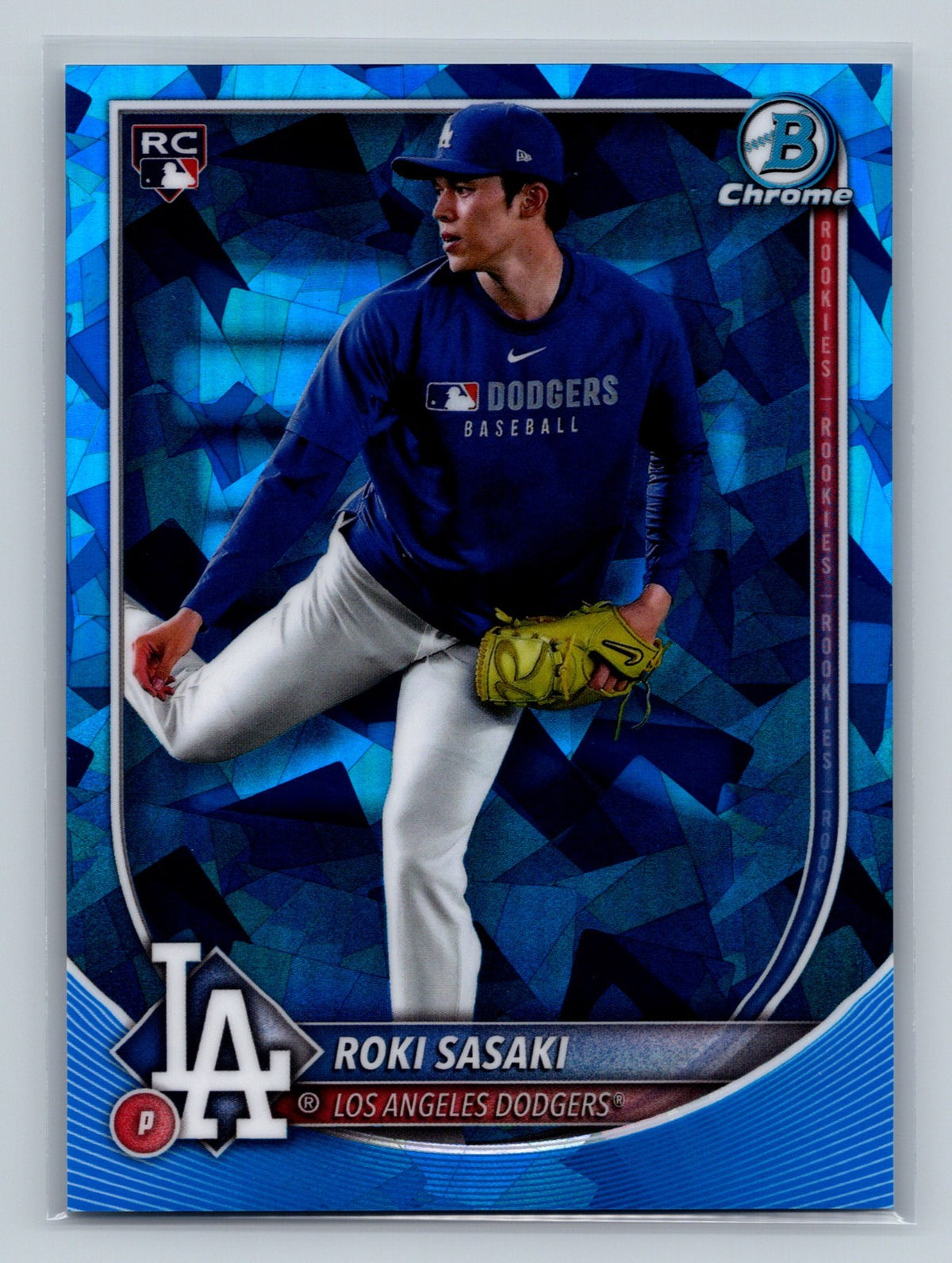Roki Sasaki 2025 Bowman Chrome Sapphire Edition Image Variation RC #12 Dodgers