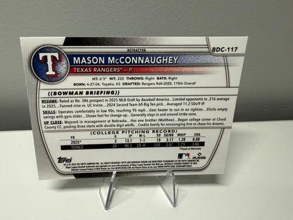 Mason McConnaughey 2025 Bowman Chrome 1st Refractor  #BDC-117 Rangers