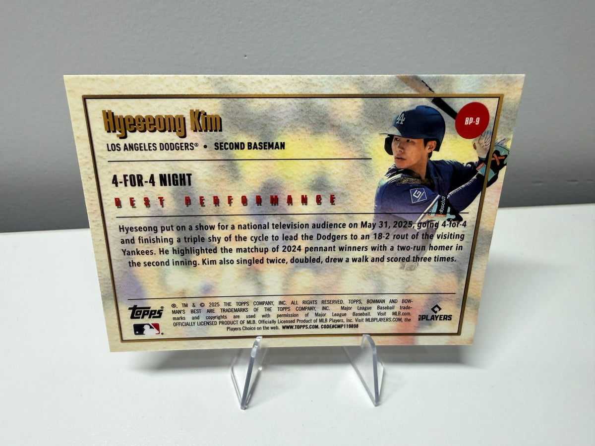 Hyeseong Kim 2025 Bowman's Best Best Performance RC #BP-9 Dodgers