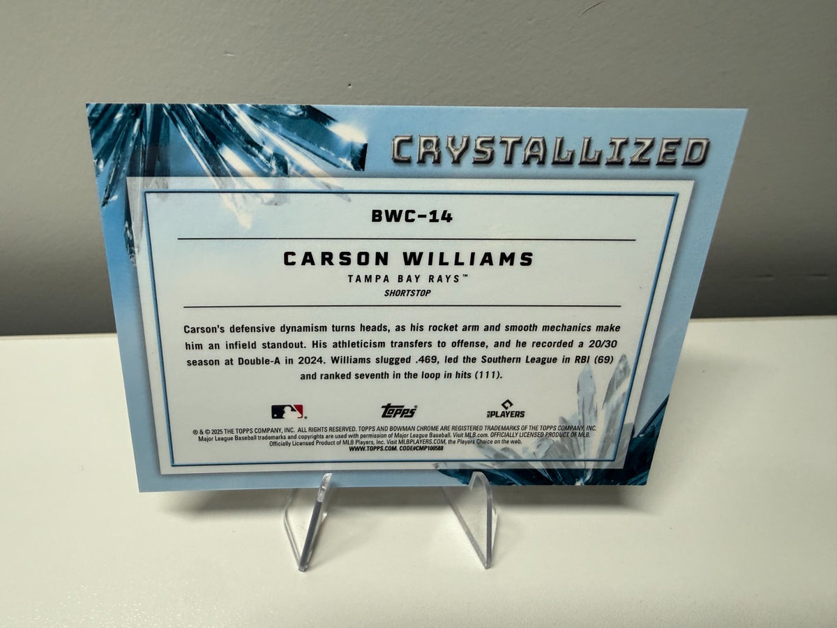 Carson Williams 2025 Bowman Chrome Crystalized #BWC-14 Rays