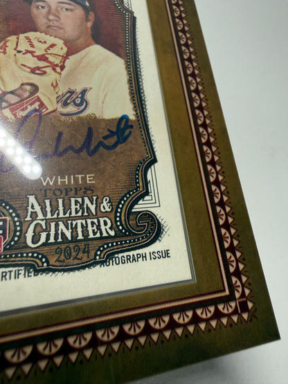Owen White 2024 Topps Allen & Ginter Mini Framed Auto RC #MA-OW Rangers