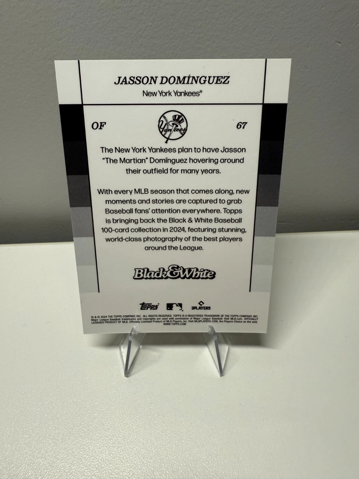 Jasson Dominguez 2024 Topps Black & White Yellow RC /75 #67 Yankees