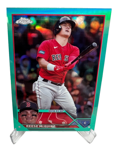 Reese McGuire 2023 Topps Chrome Update Aqua Refractor /199 #USC58 Red Sox