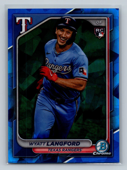 Wyatt Langford 2024 Bowman Chrome Sapphire Image Variation RC #71 Rangers