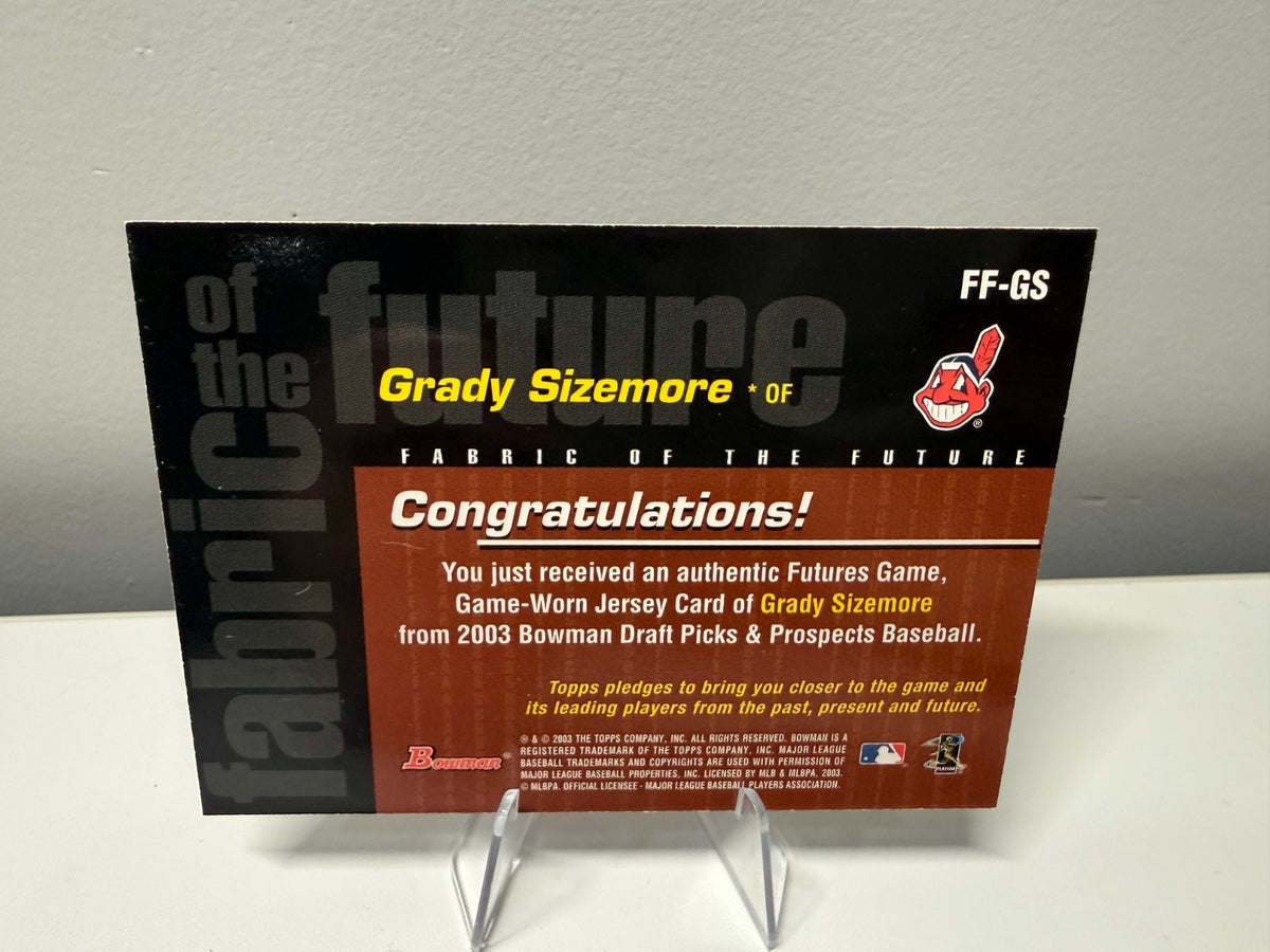 Grady Sizemore 2003 Bowman Draft Picks Fabric of the Future Relics #FF-GS